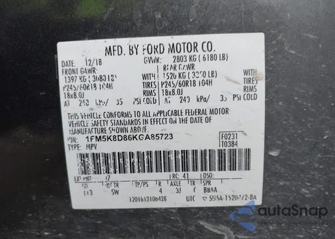 2019 Ford Explorer Xlt from USA, damaged, VIN 1FM5K8D86KGA85723